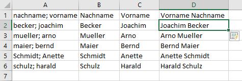 Blitzvorschau Vor- und Nachname