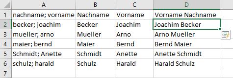 Blitzvorschau Vor- und Nachname