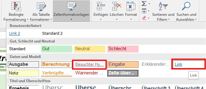 Standard-Formatvorlagen