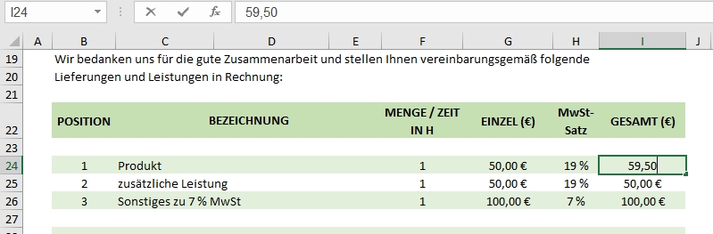 fehlerhafte Eingabe eines Wertes