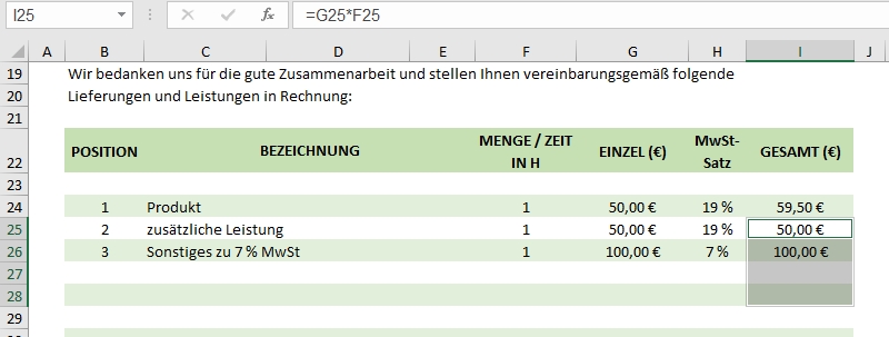 Markierung aller Zellen mit Formeln