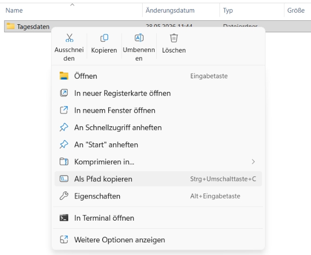 Pfad kopieren